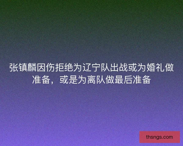 张镇麟因伤拒绝为辽宁队出战或为婚礼做准备，或是为离队做最后准备
